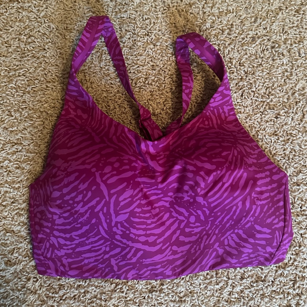Athleta fuchsia animal print sports bra